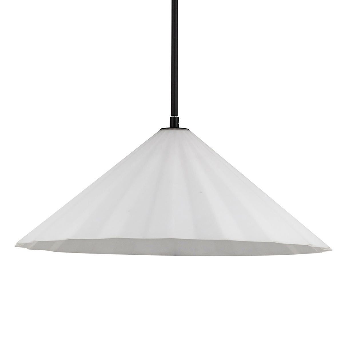 Reese Large Pendant 20", Matte Black and Opal Glass