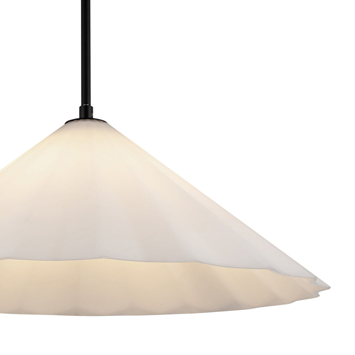 Reese Large Pendant 20", Matte Black and Opal Glass