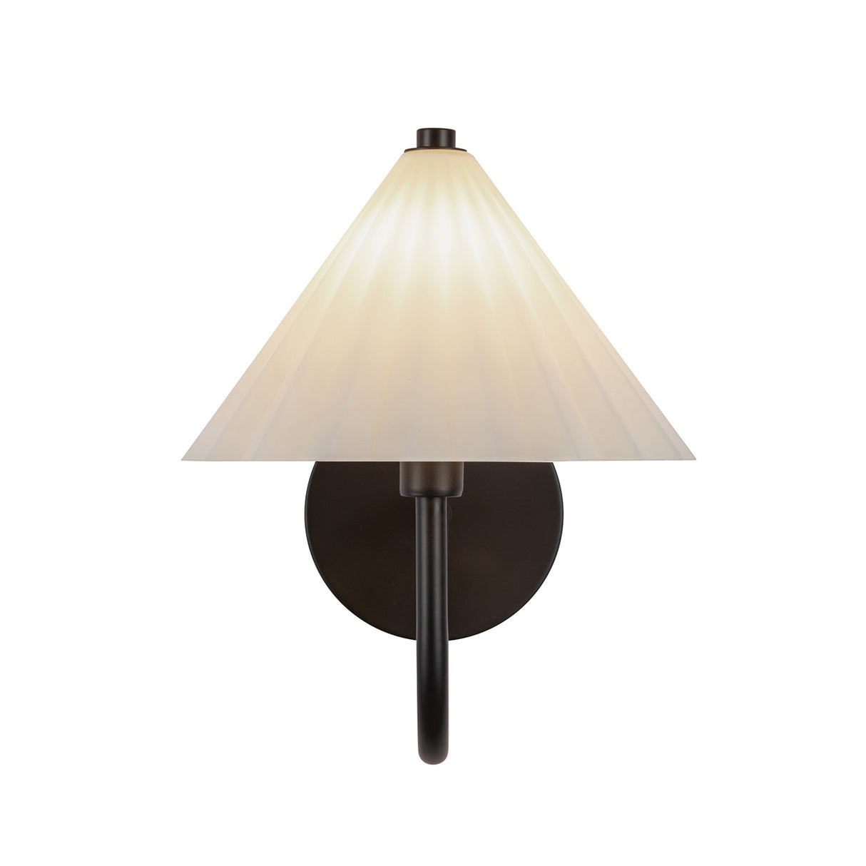 Reese Wall Sconce, Matte Black and Opal Glass