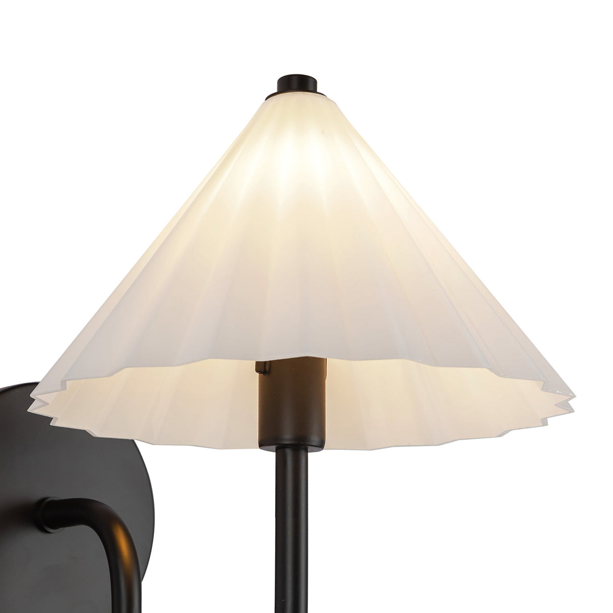 Reese Wall Sconce, Matte Black and Opal Glass