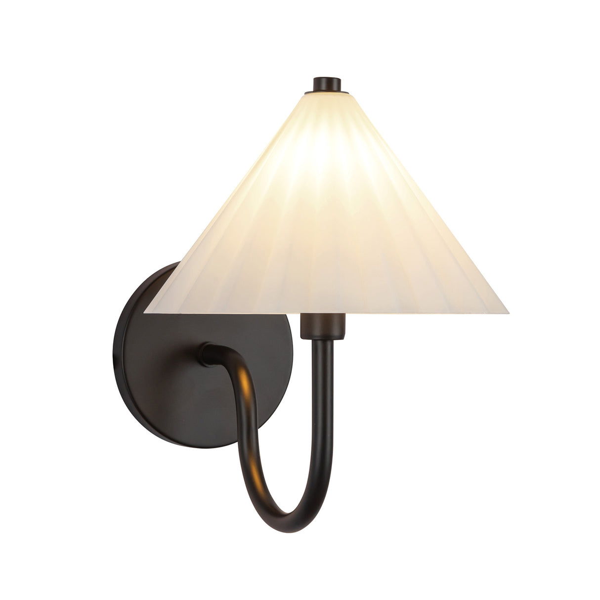 Reese Wall Sconce, Matte Black and Opal Glass