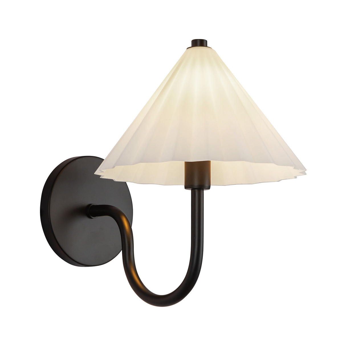 Reese Wall Sconce, Matte Black and Opal Glass