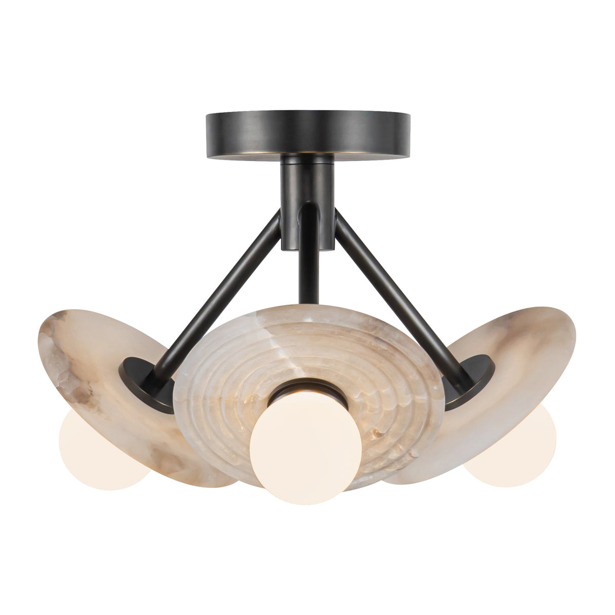 Bren LED Semi-Flush 13", Urban Bronze and Alabaster