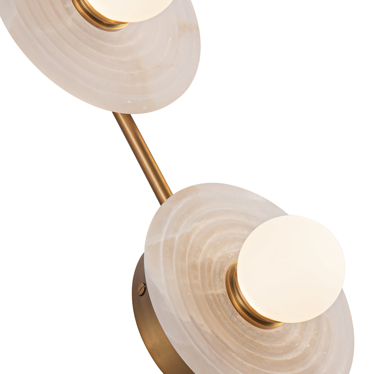 Bren 2 Light LED Vanity, Vintage Brass and Alabaster