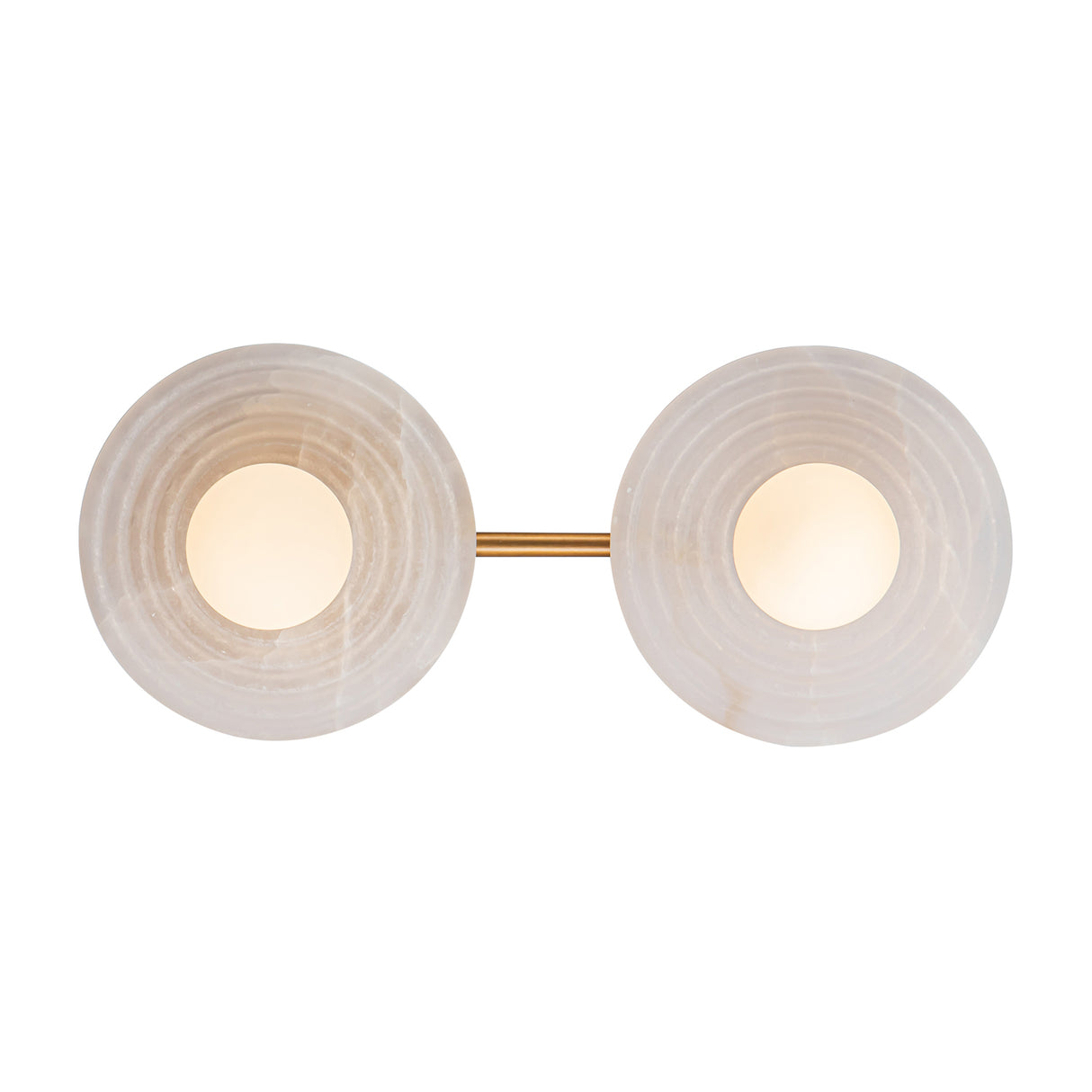 Bren 2 Light LED Vanity, Vintage Brass and Alabaster