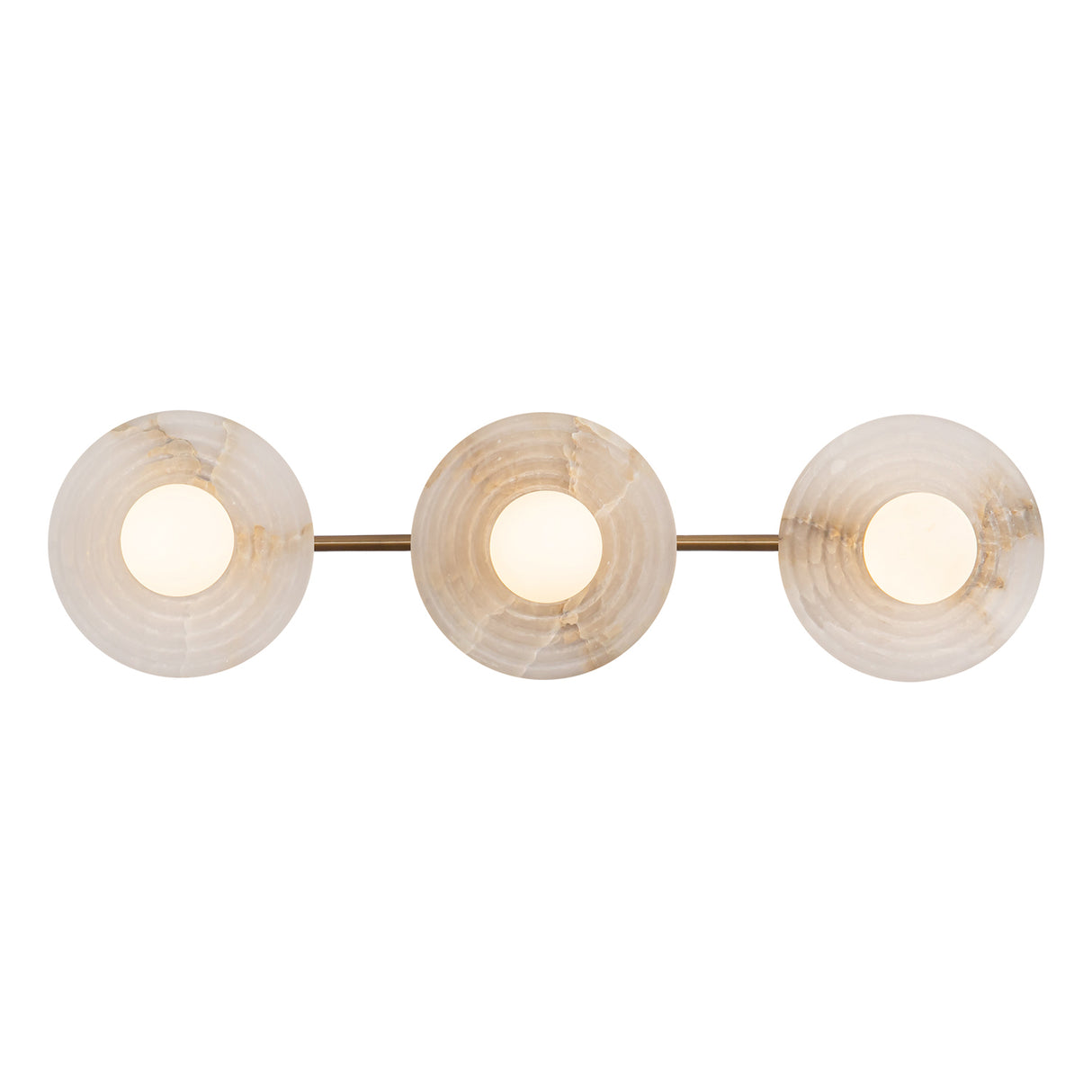Bren 3 Light LED Vanity, Vintage Brass and Alabaster