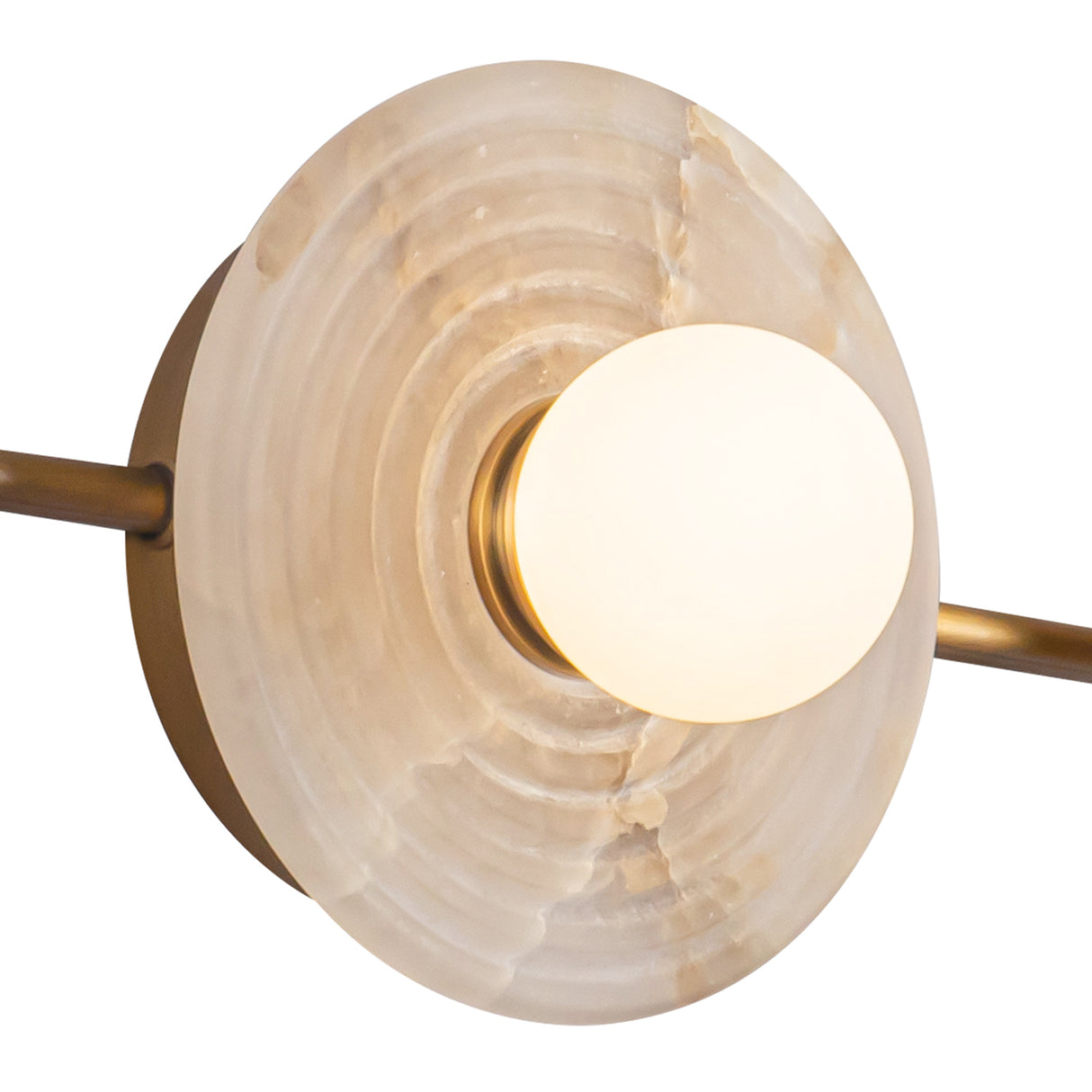 Bren 3 Light LED Vanity, Vintage Brass and Alabaster