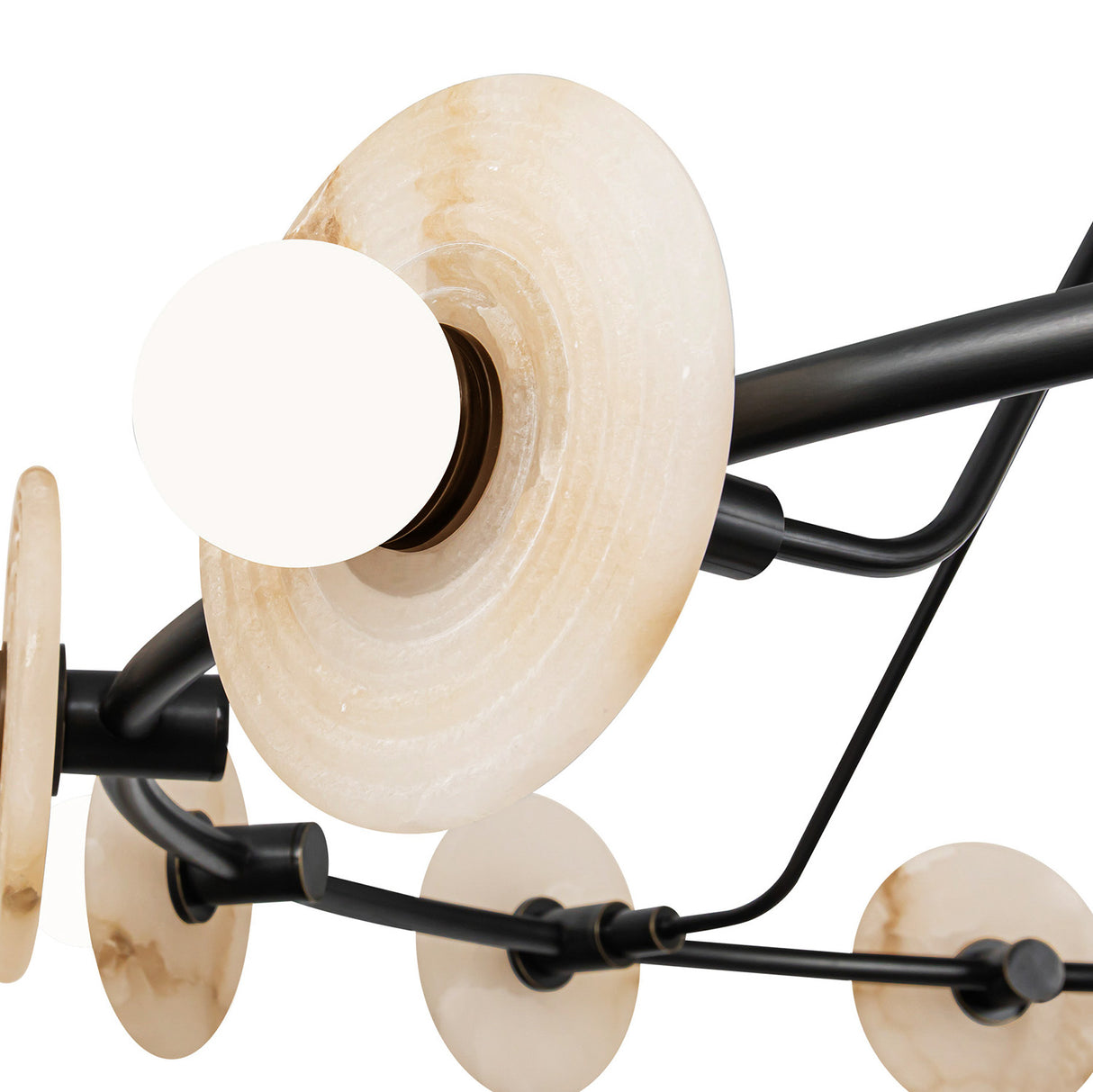 Bren LED Chandelier 46", Urban Bronze and Alabaster