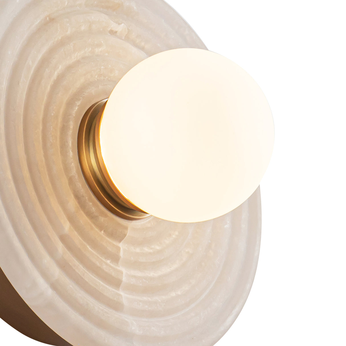 Bren LED Wall Sconce, Vintage Brass and Alabaster
