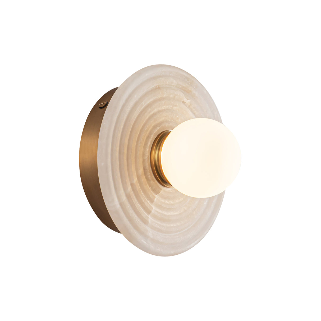 Bren LED Wall Sconce, Vintage Brass and Alabaster
