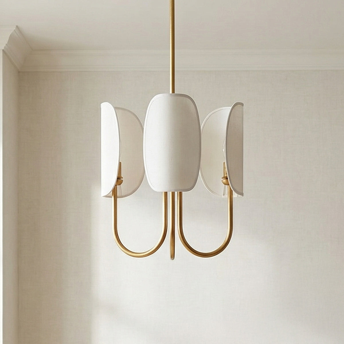 Nico 3 Light Chandelier 15" for Modern home with White textured wall