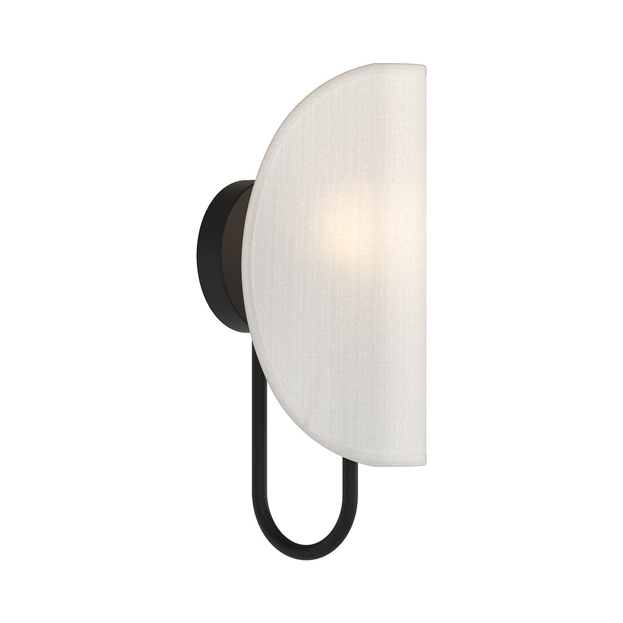 Nico Wall Sconce, Matte Black with Fabric Shade