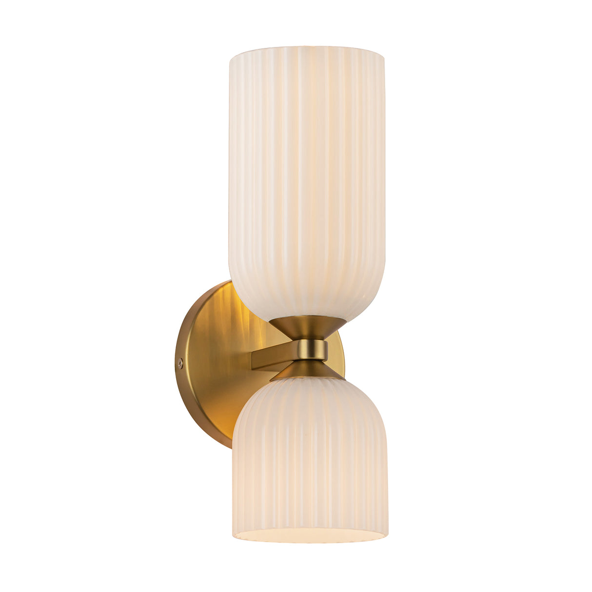 Elle Wall Sconce, Brushed Brass and Milk Glass