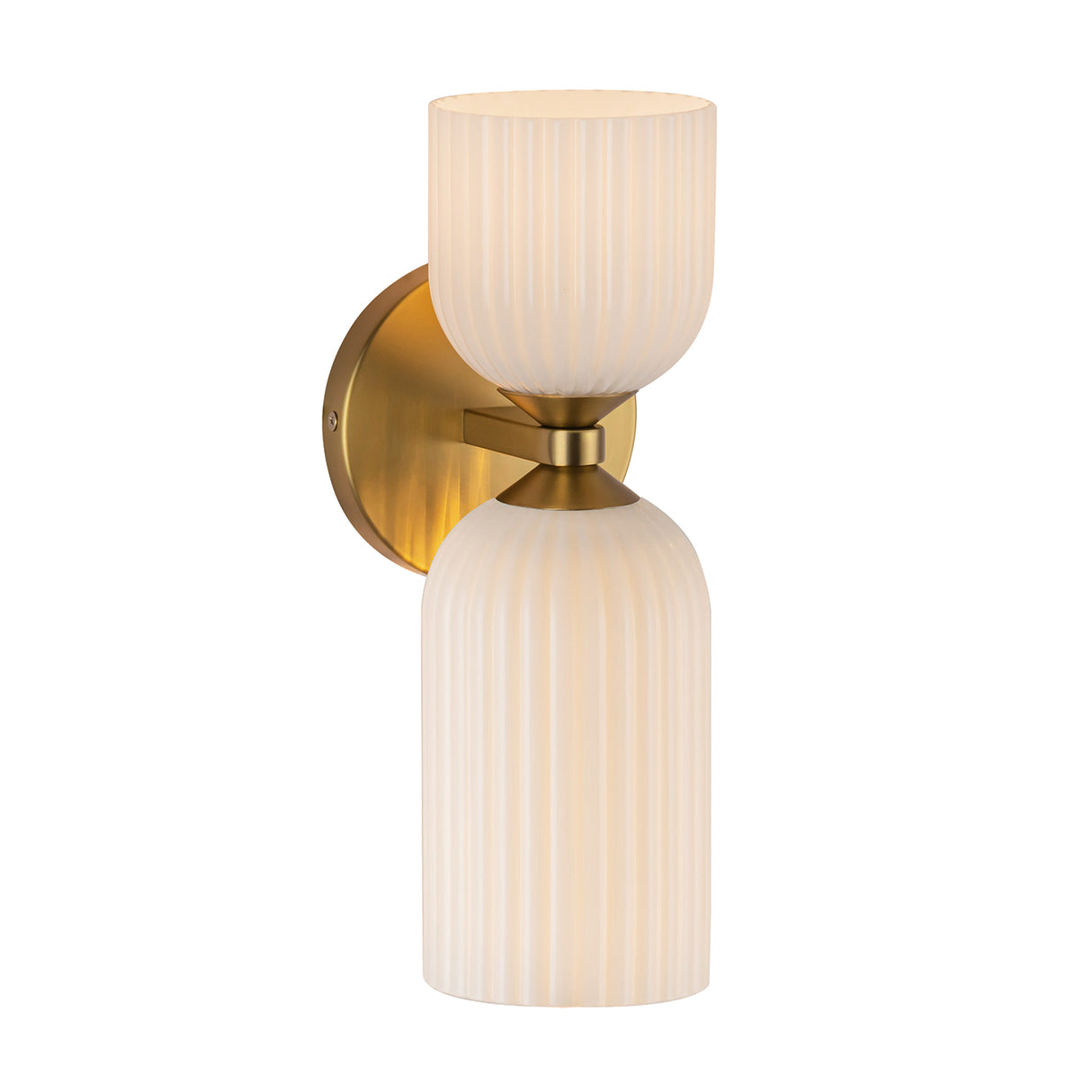 Elle Wall Sconce, Brushed Brass and Milk Glass