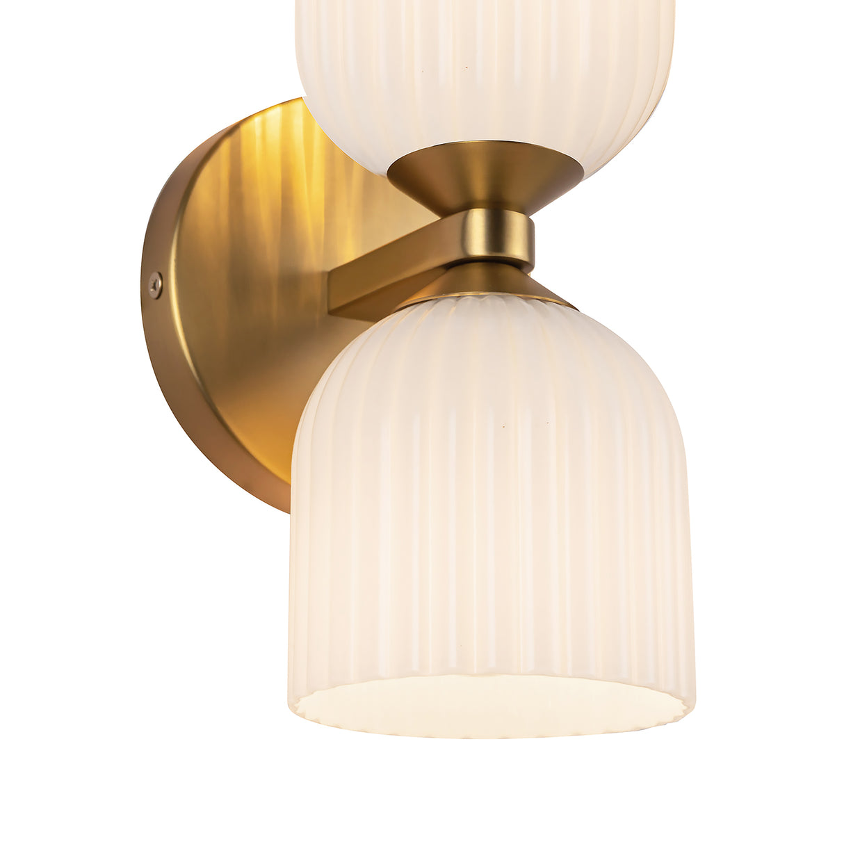 Elle Wall Sconce, Brushed Brass and Milk Glass