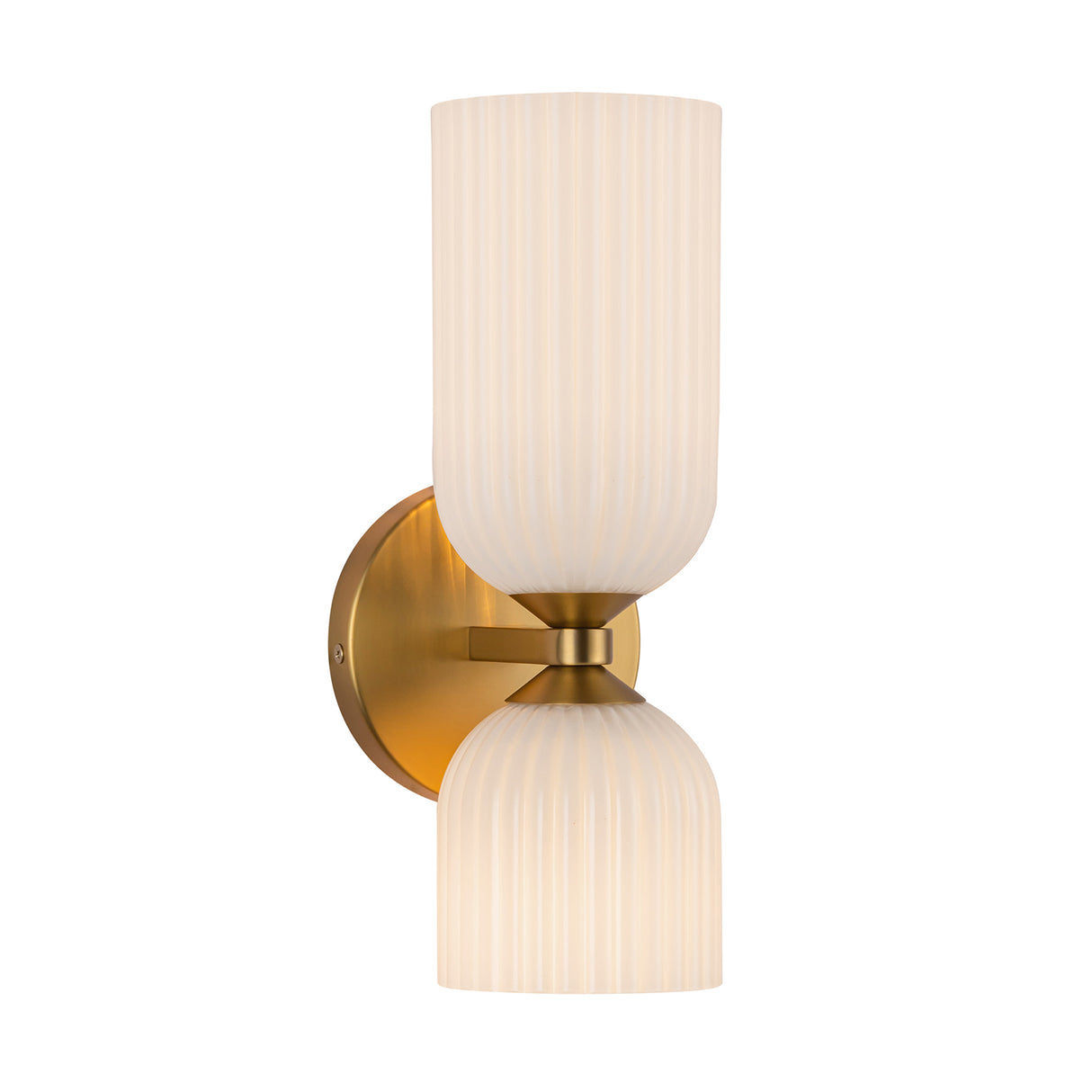 Elle Wall Sconce, Brushed Brass and Milk Glass
