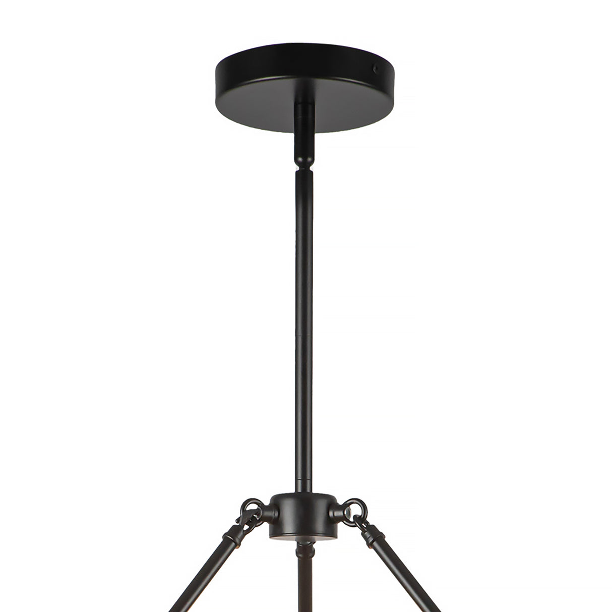 Elle Chandelier 26", Matte Black and Clear Glass