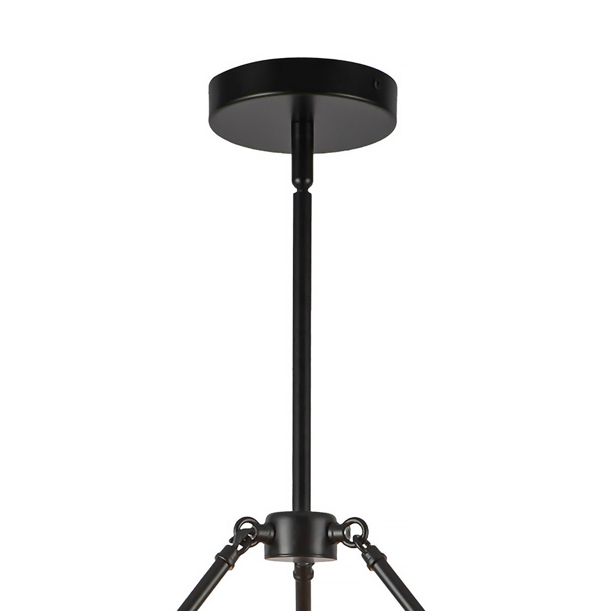 Elle Chandelier 26", Matte Black and Milk Glass