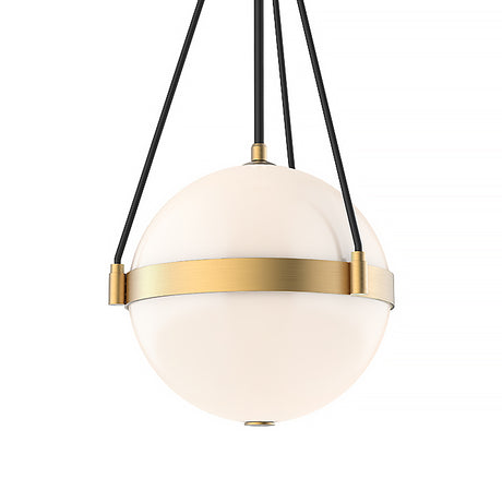 Darcy Medium Pendant 14", Brushed Brass and Milk Glass