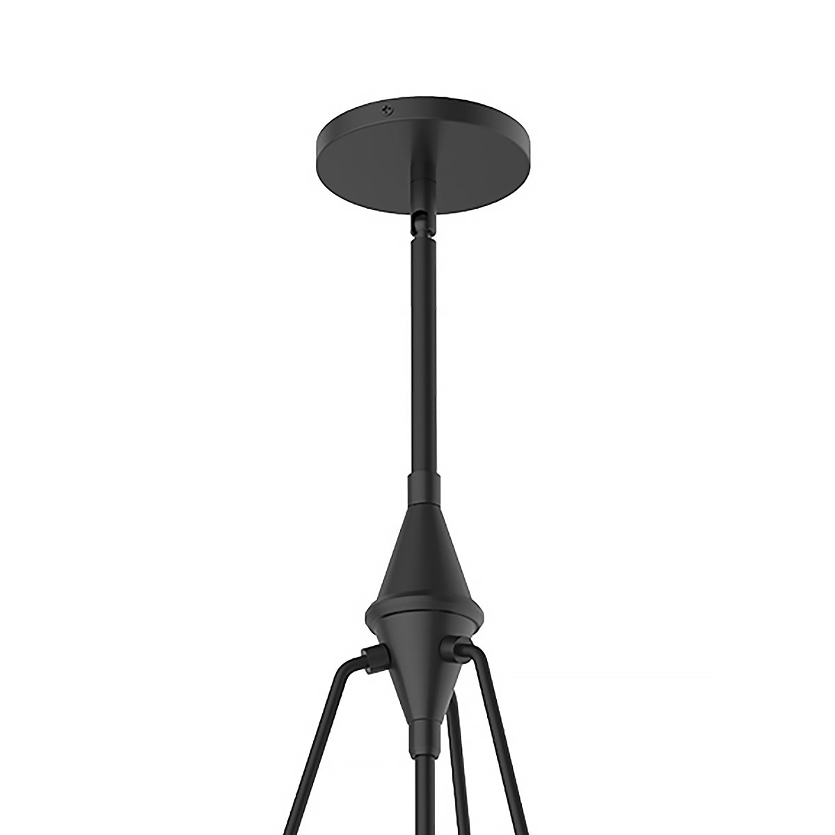 Darcy Medium Pendant 14", Matte Black and Milk Glass