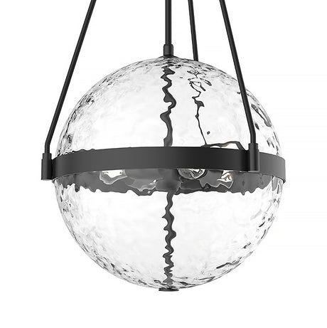 Darcy Large Pendant 18", Matte Black and Water Glass