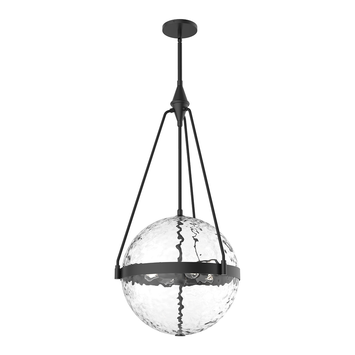 Darcy Large Pendant 18", Matte Black and Water Glass