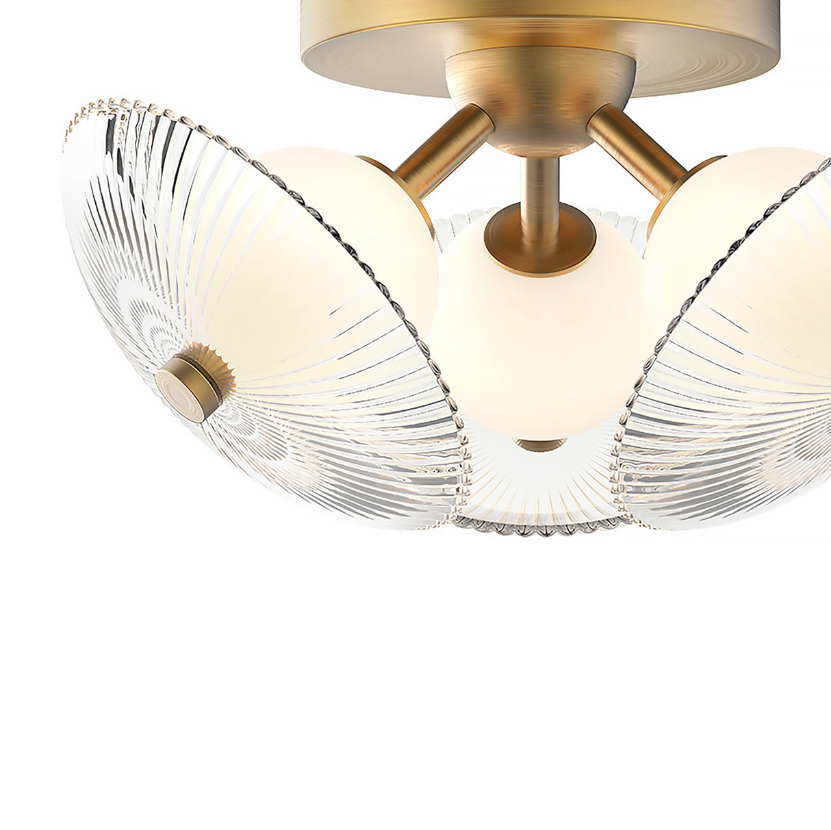Ivan Small LED Semi Flush 12", Brushed Brass