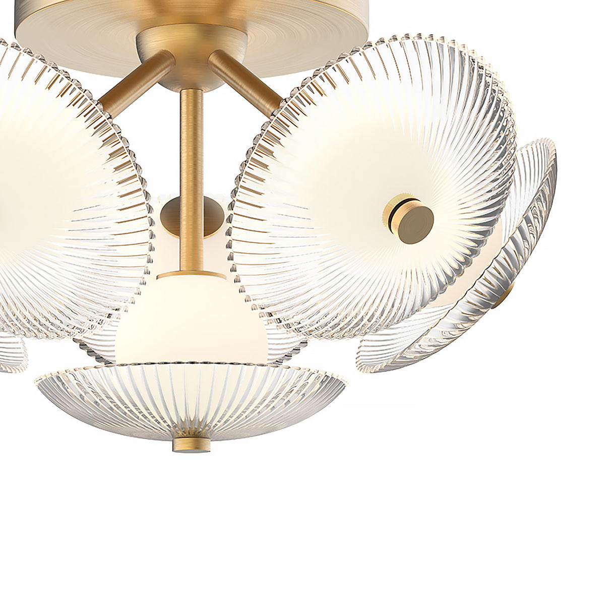 Ivan Medium LED Semi-Flush 16", Brushed Brass