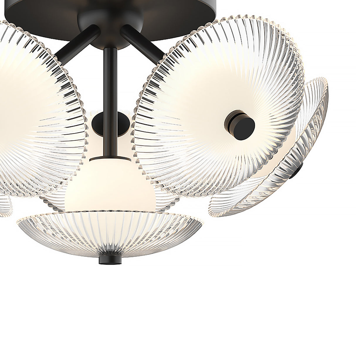 Ivan Medium LED Semi Flush 16", Matte Black