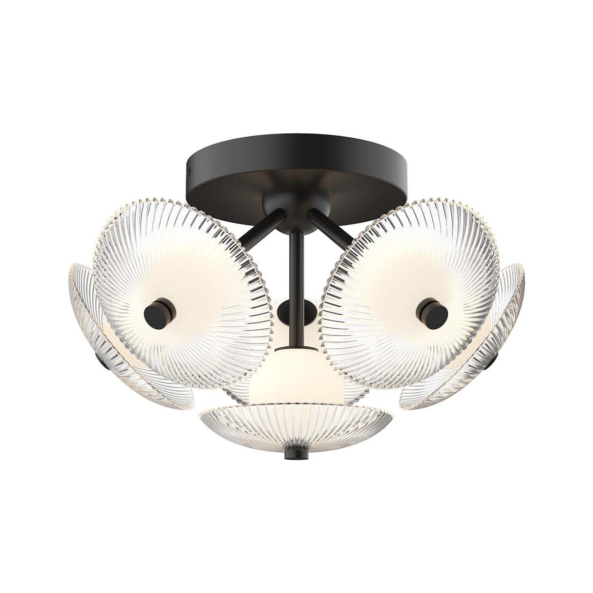 Ivan LED Semi Flush 16", Matte Black