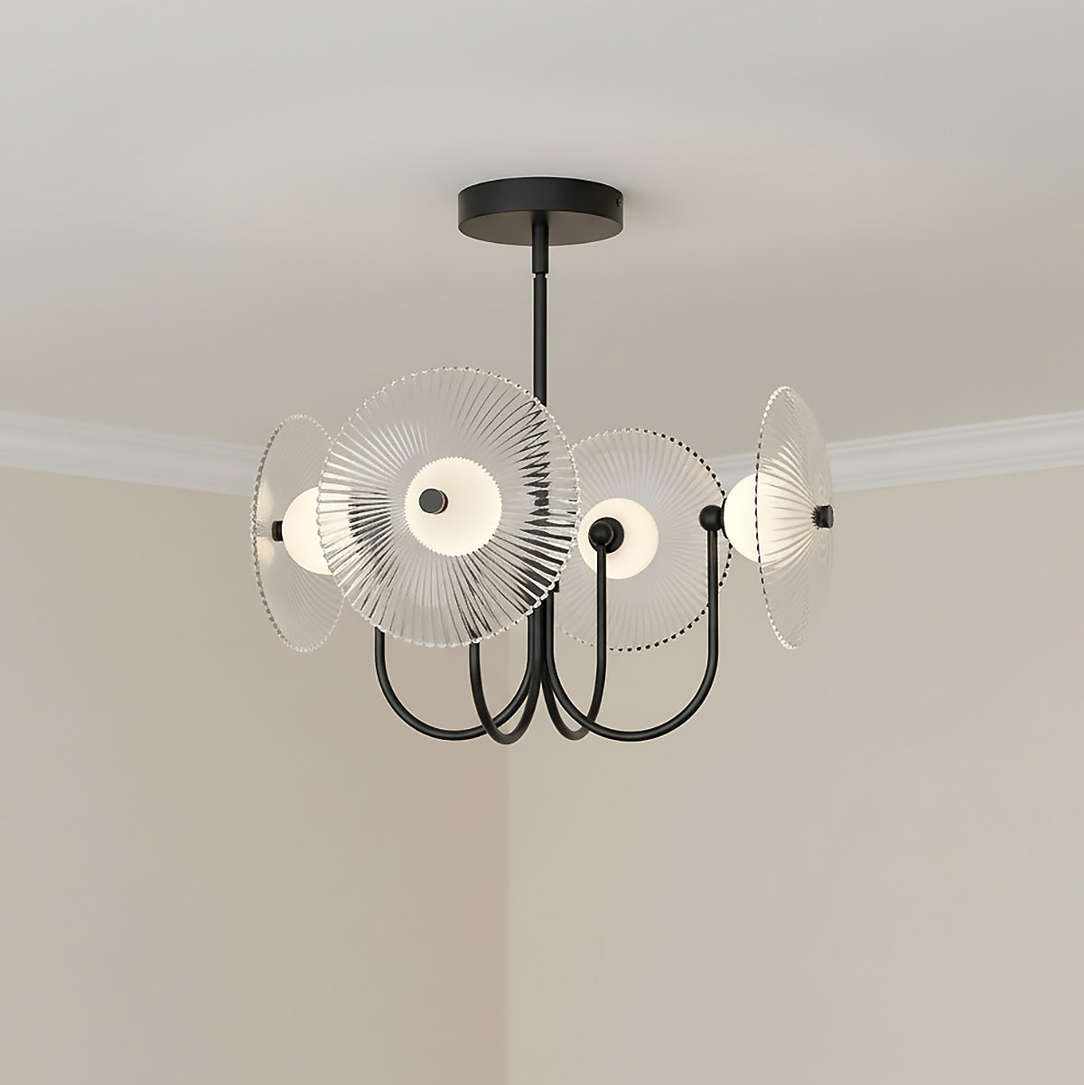 Ivan LED Chandelier 21, Matte Black for Modern home with Neutral Walls