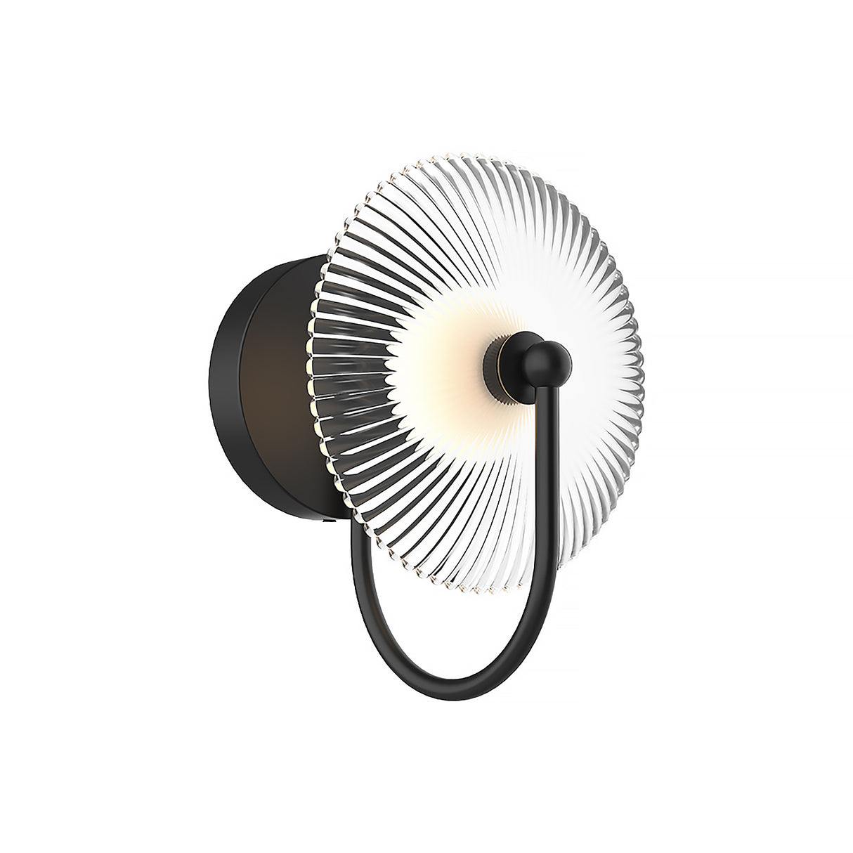Ivan LED Curved Arm Wall Sconce, Matte Black