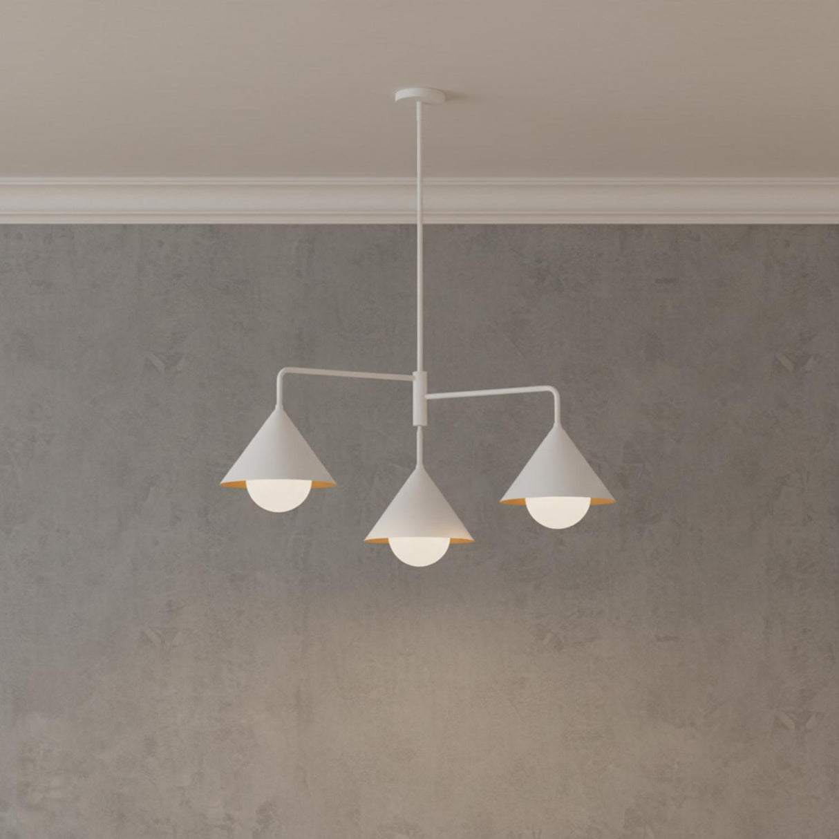 Juno Chandelier 38", White and Opal Glass