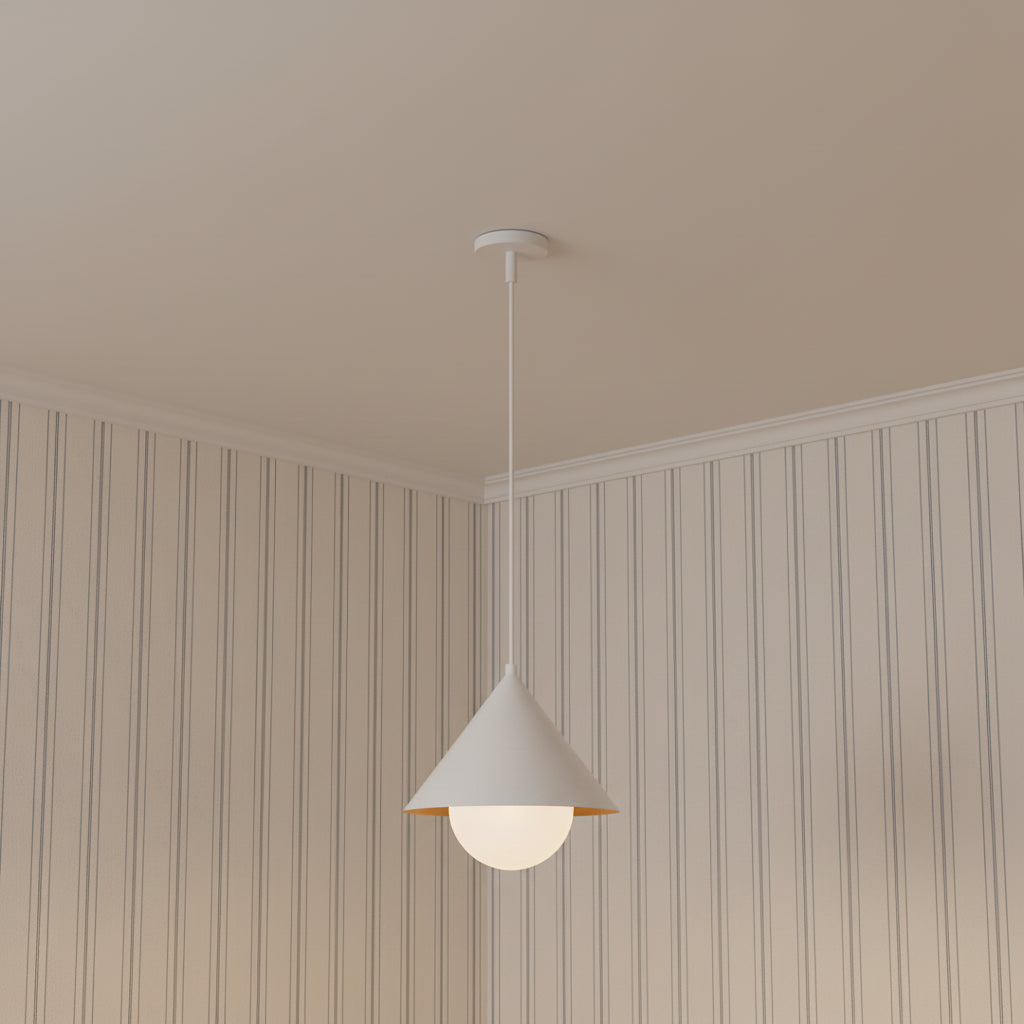 Juno Pendant 14, White and Opal Glass for Transitional home with White Shiplap