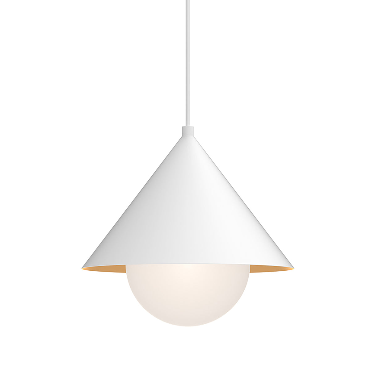 Juno Pendant 14", White and Opal Glass