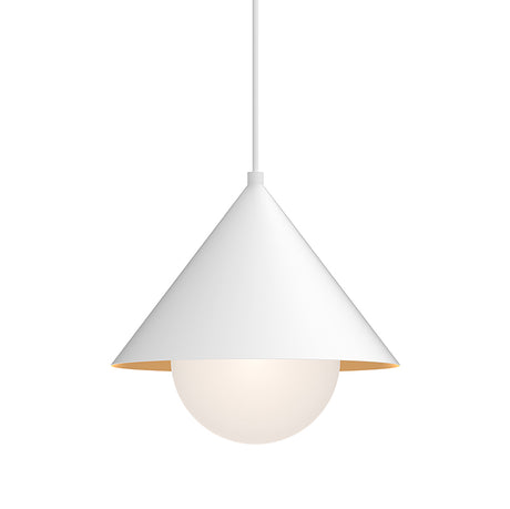 Juno Pendant 14", White and Opal Glass