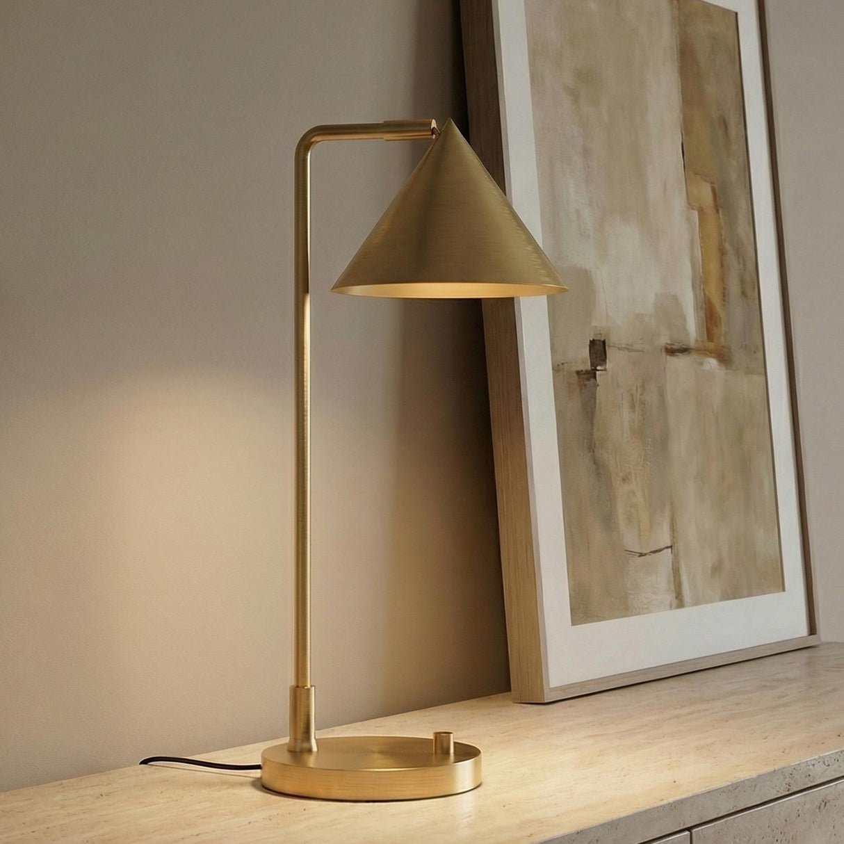 Juno Table Lamp 20", Brushed Brass