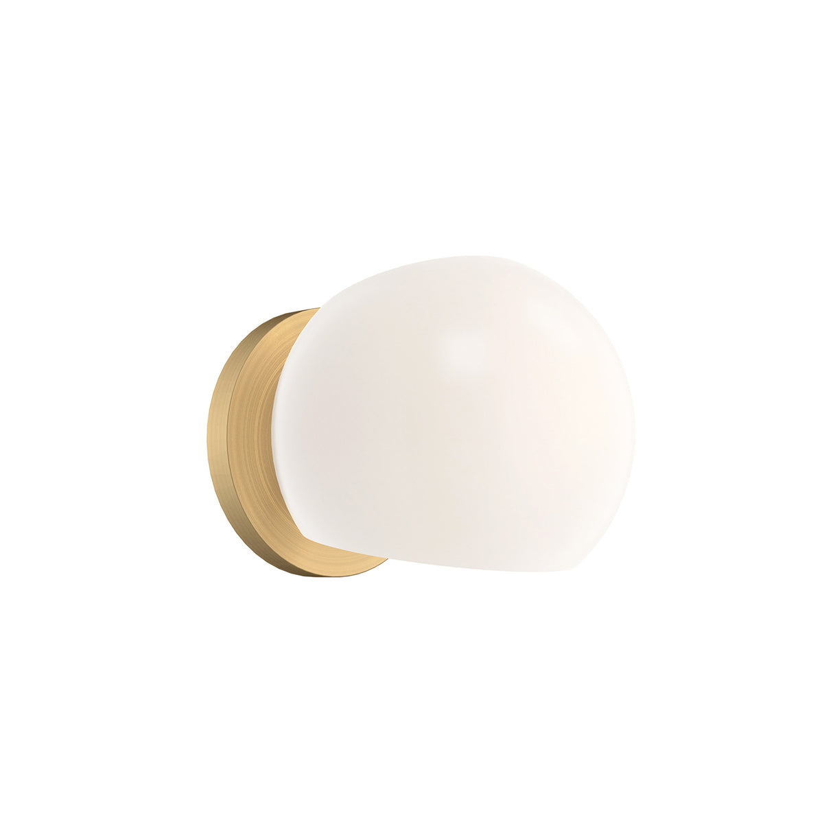 Flynn 1 Light Wall Sconce, Brushed Brass with Opal Glass