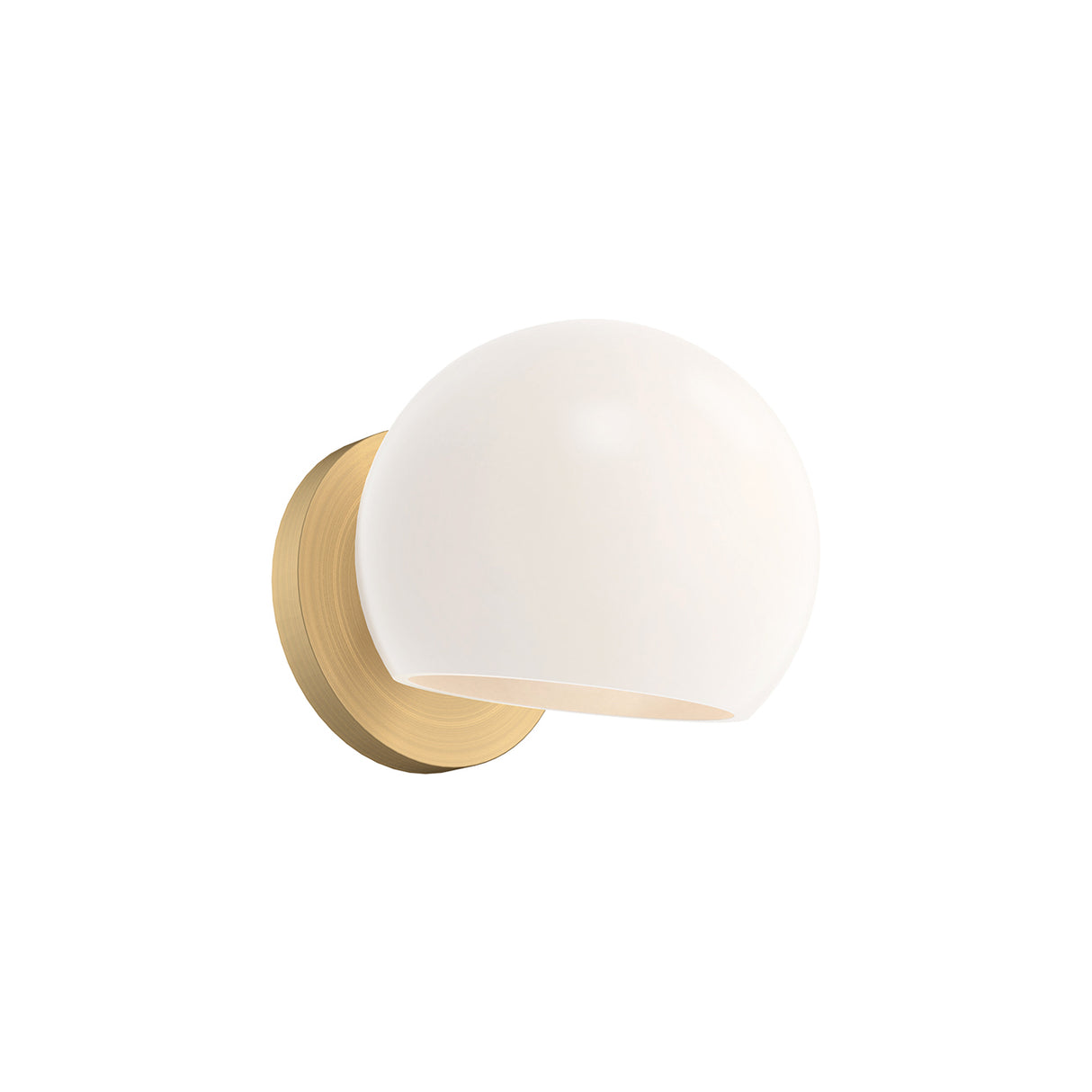 Flynn 1 Light Wall Sconce, Brushed Brass with Opal Glass