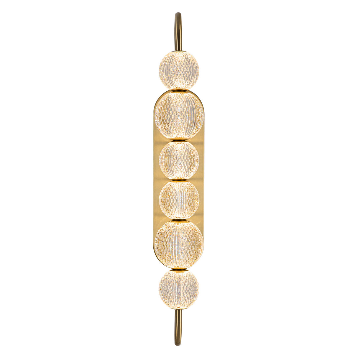 Evelyn Curved Arm LED Wall Sconce 28", Natural Brass