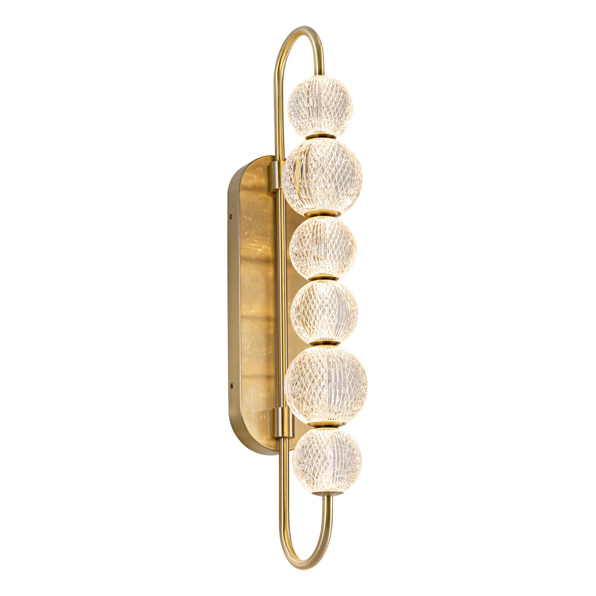 Evelyn Curved Arm LED Wall Sconce 28", Natural Brass