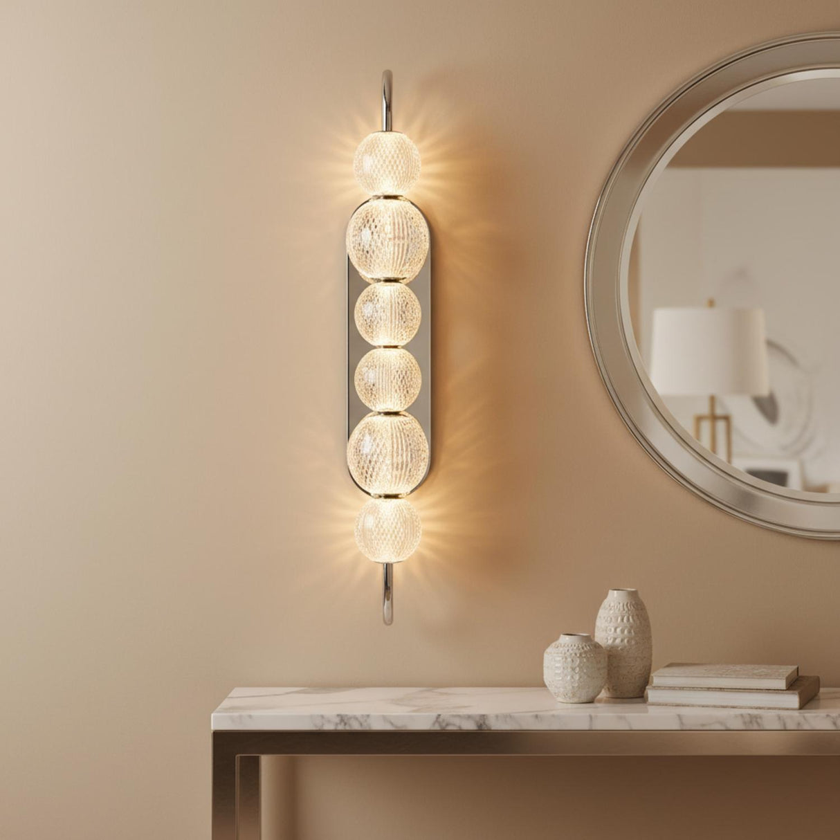 Evelyn Curved Arm LED Wall Sconce 28", Polished Nickel