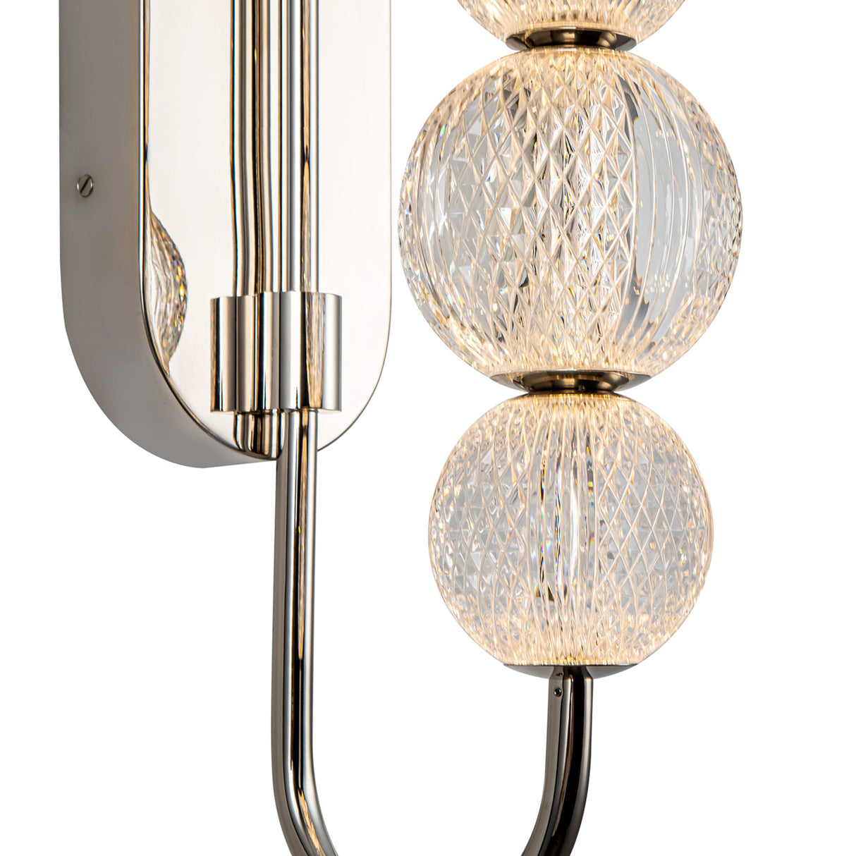 Evelyn Curved Arm LED Wall Sconce 28", Polished Nickel