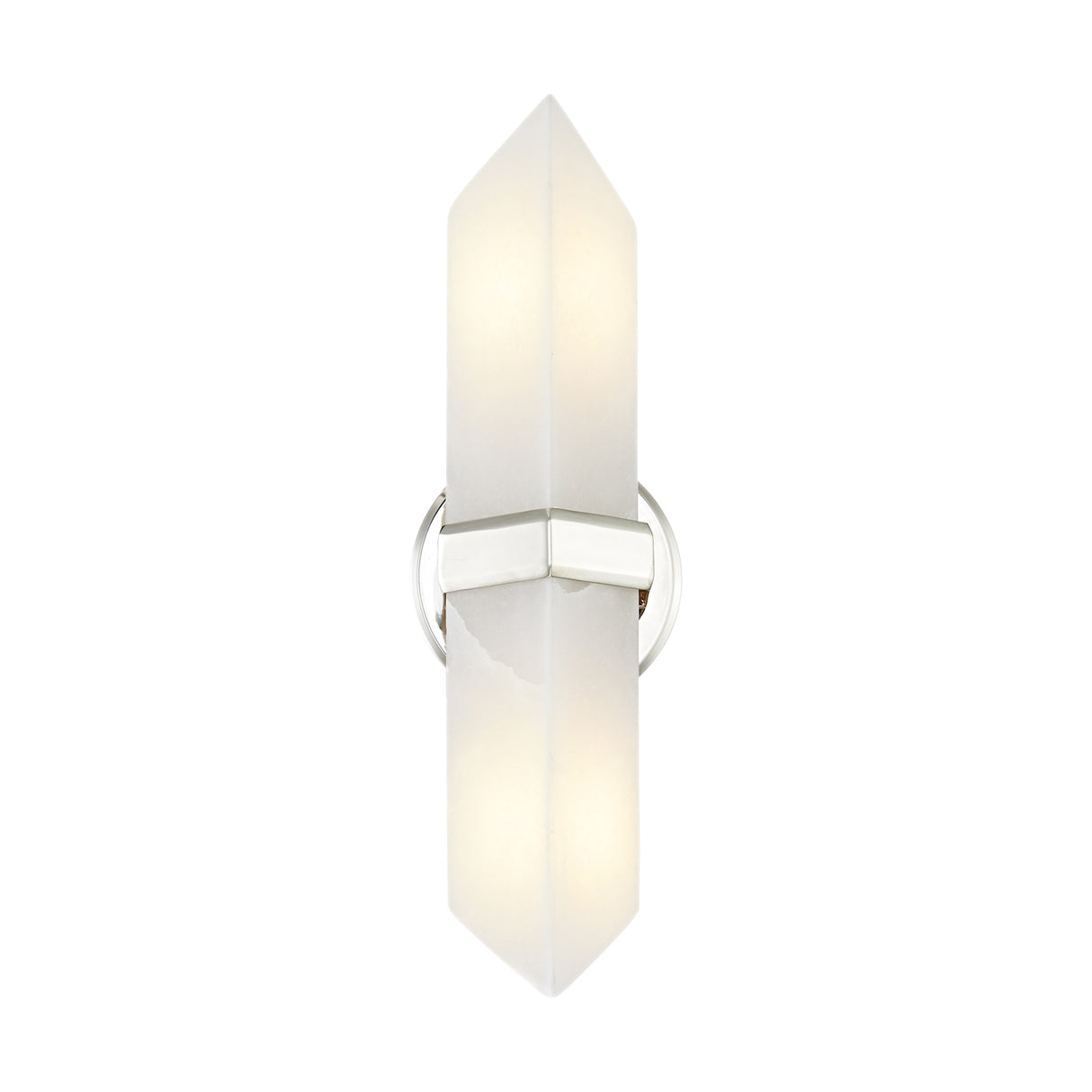 Gracy 2 Light Wall Sconce, Polished Nickel and Alabaster
