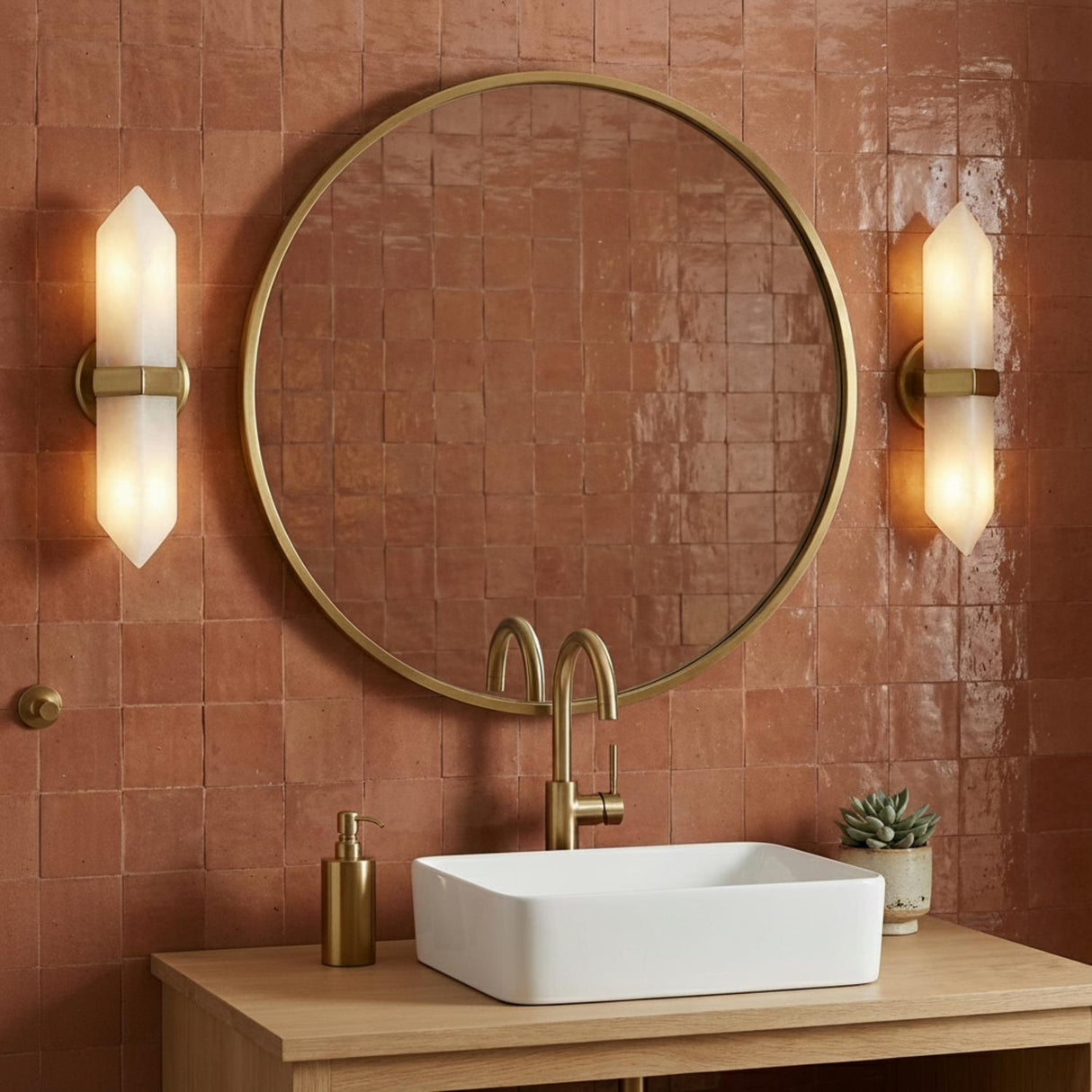 Gracy 2 Light Wall Sconce, Vintage Brass and Alabaster