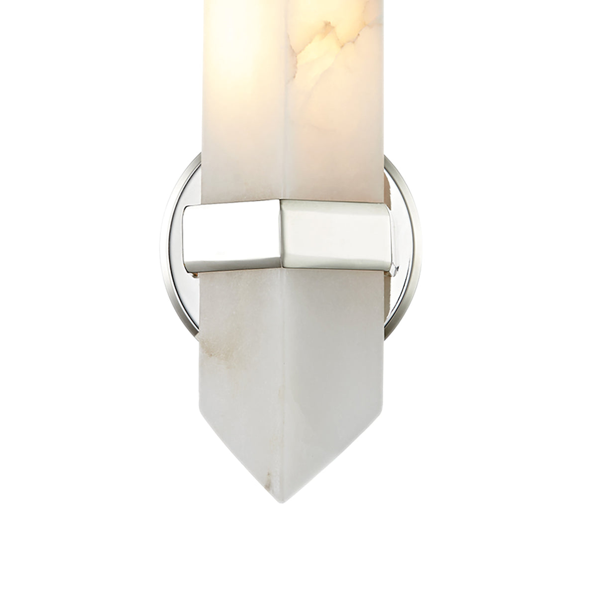 Gracy 1 Light Wall Sconce, Polished Nickel and Alabaster