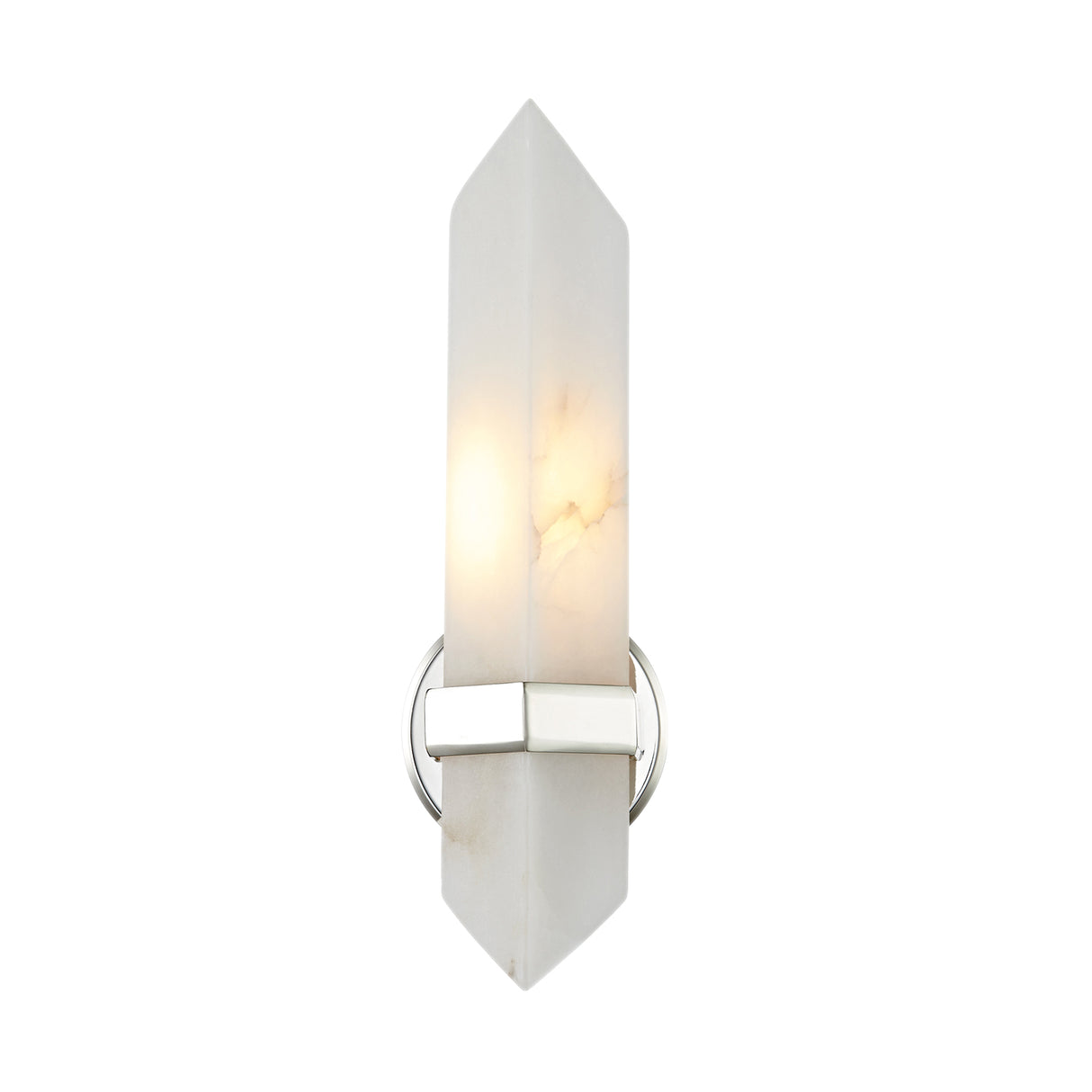 Gracy 1 Light Wall Sconce, Polished Nickel and Alabaster