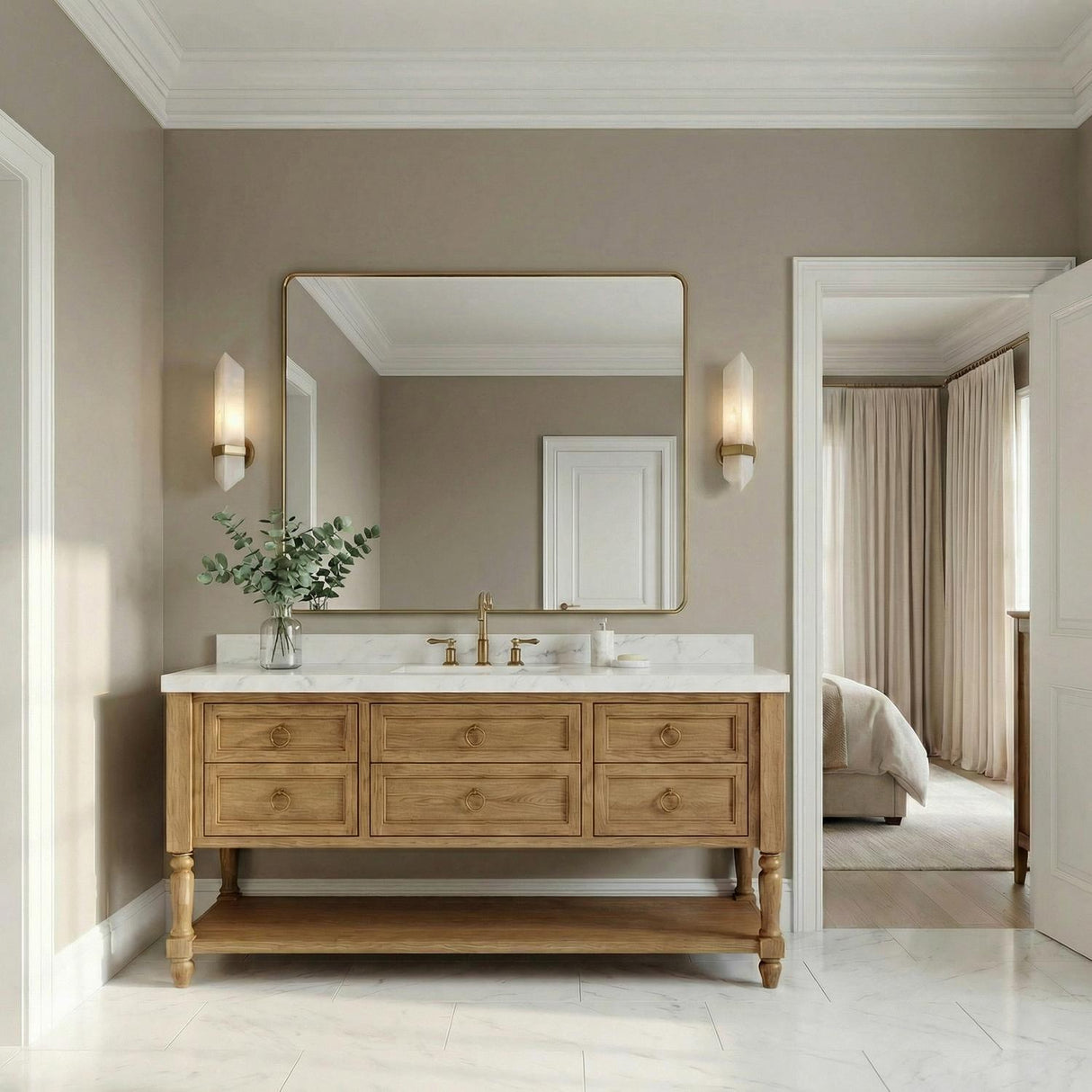 Gracy 1 Light Wall Sconce, Vintage Brass and Alabaster
