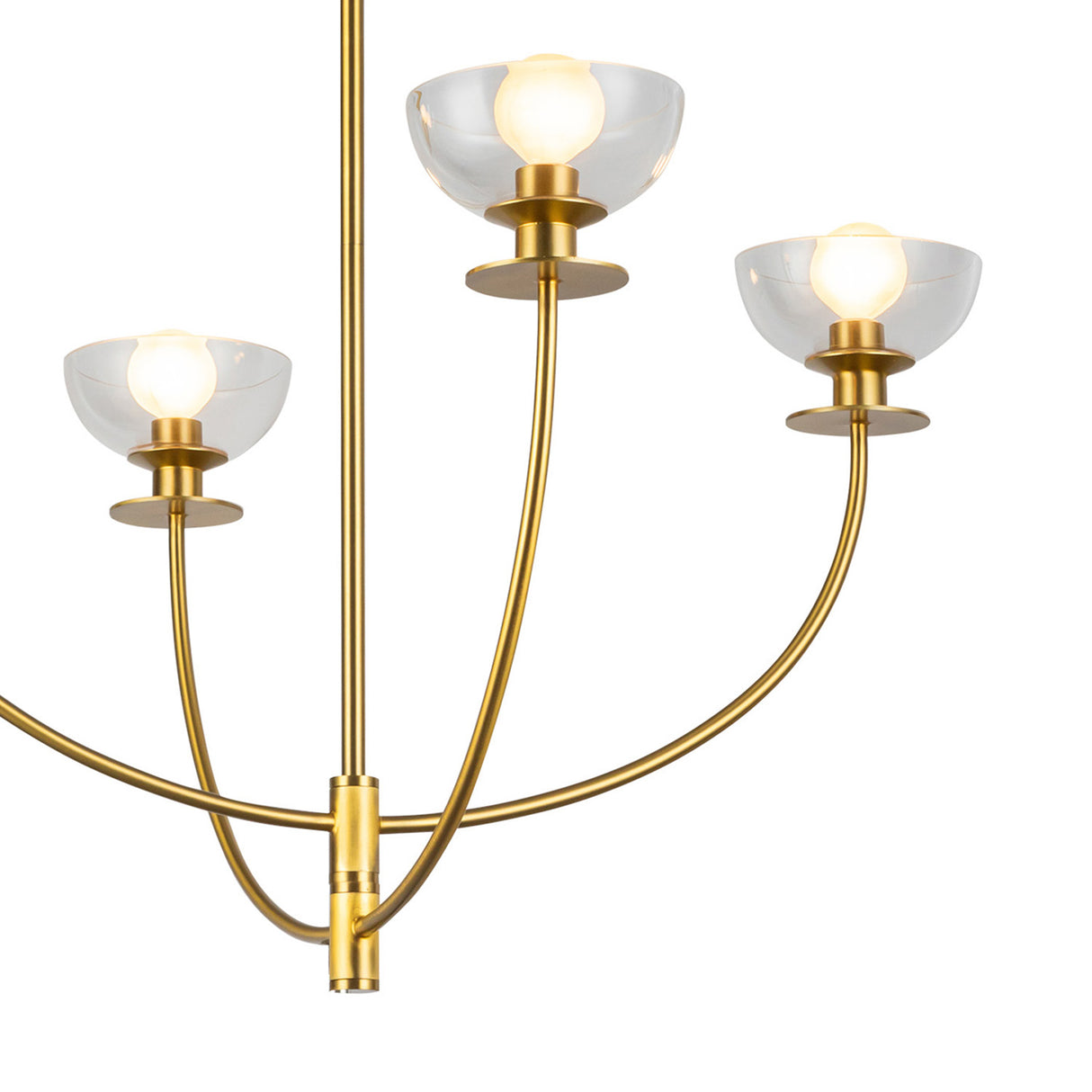 Bella 4 Light Chandelier 26", Brushed Brass