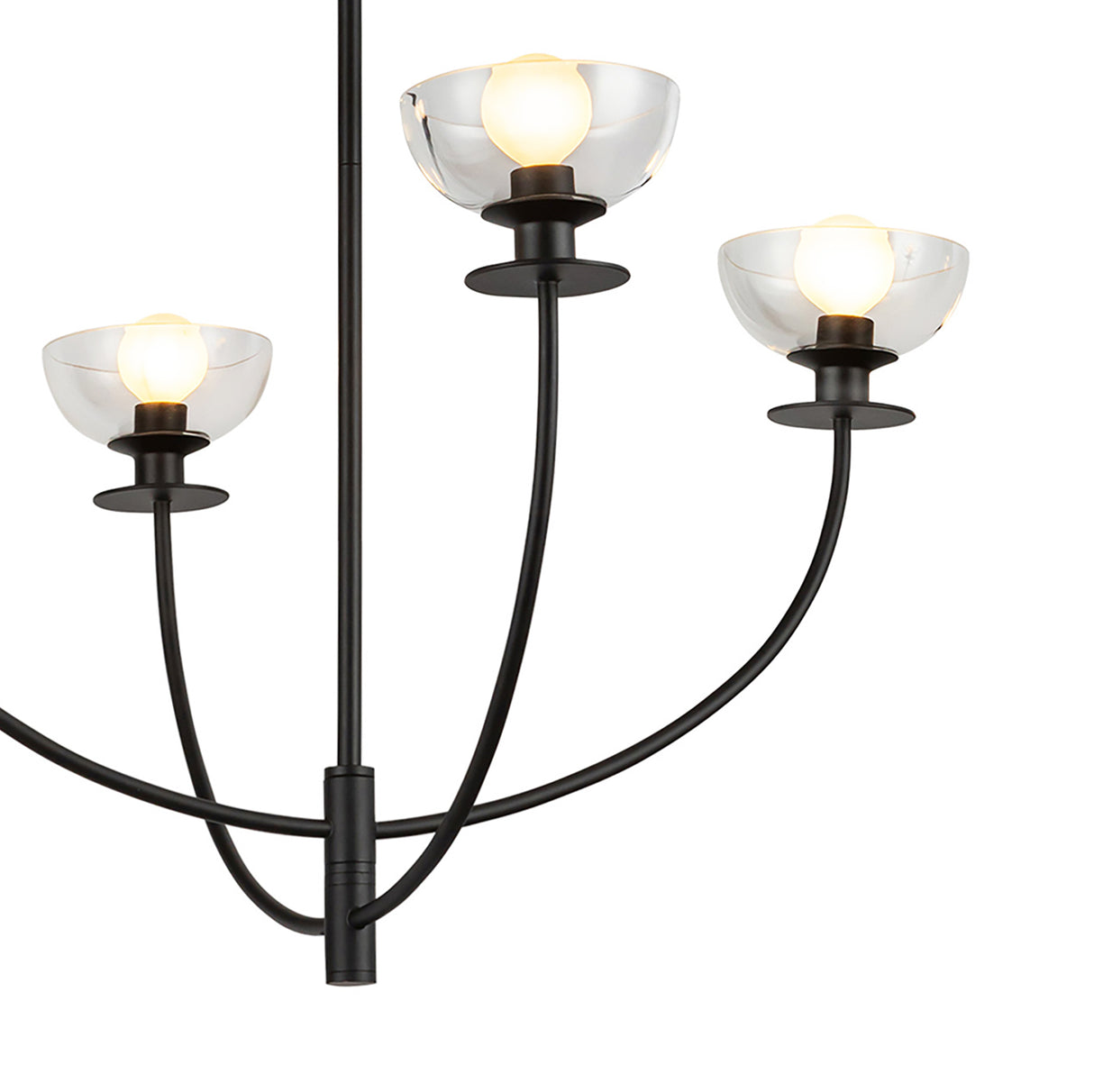 Bella 4 Light Chandelier 26", Matte Black